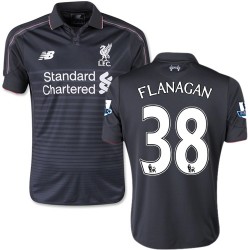 Youth 38 Jon Flanagan Liverpool FC Jersey - 15/16 England Football Club New Balance Replica Black Third Soccer Short Shirt