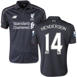 Youth 14 Jordan Henderson Liverpool FC Jersey - 15/16 England Football Club New Balance Authentic Black Third Soccer Short Shirt