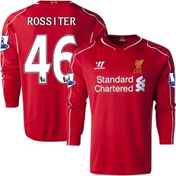 Men's 46 Jordan Rossiter Liverpool FC Jersey - 14/15 England Football Club Warrior Authentic Red Home Soccer Long Sleeve Shirt