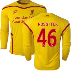 Men's 46 Jordan Rossiter Liverpool FC Jersey - 14/15 England Football Club Warrior Authentic Yellow Away Soccer Long Sleeve Shirt