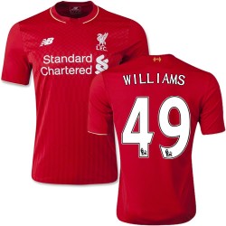 Youth 49 Jordan Williams Liverpool FC Jersey - 15/16 England Football Club New Balance Authentic Red Home Soccer Short Shirt