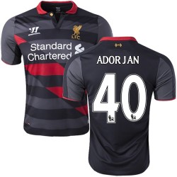 Men's 40 Krisztian Adorjan Liverpool FC Jersey - 14/15 England Football Club Warrior Authentic Black Third Soccer Short Shirt