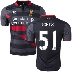 Men's 51 Lloyd Jones Liverpool FC Jersey - 14/15 England Football Club Warrior Replica Black Third Soccer Short Shirt
